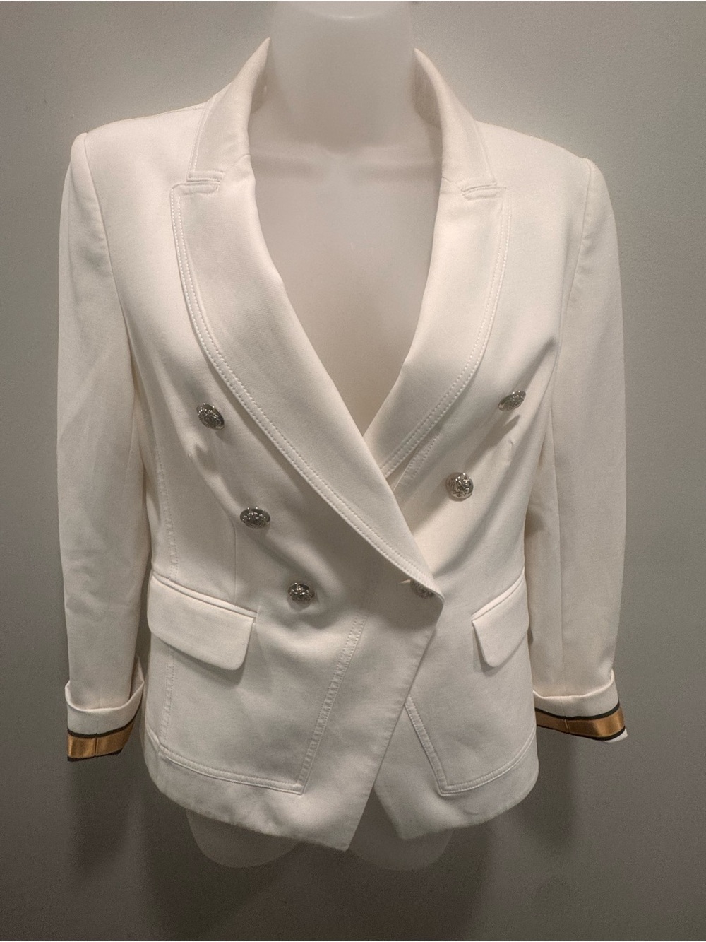 WHBM Double-Breasted White Women's Blazer size 4
